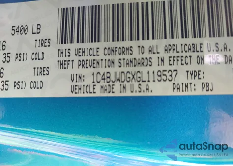 2016 Jeep Wrangler Unlimited Sport from USA, damaged, VIN 1C4BJWDGXGL119537